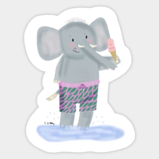 Splash little elephant Sticker